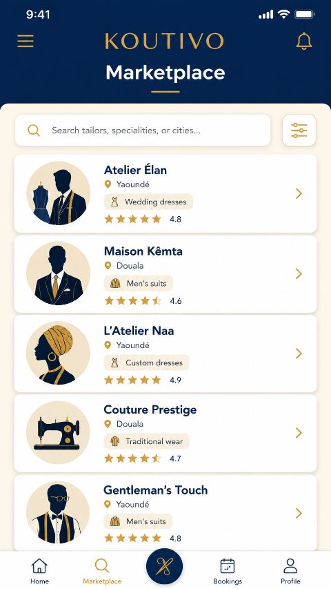 Illustration of the future KOUTIVO marketplace
